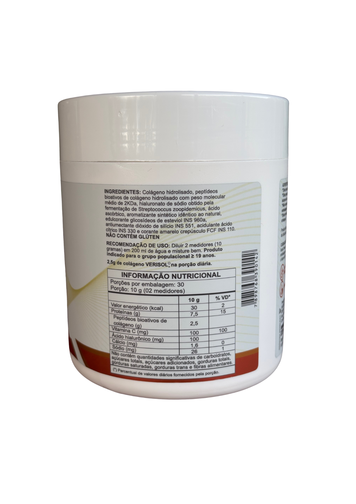 Colágeno + Ácido Hialurônico com Verisol® - 300g - sabor laranja - NATUSER
