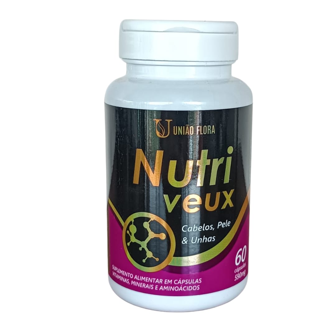 NUTRI VEUX - CABELOS, PELE E UNHAS - 500mg - 60 Cápsulas - UNIÃO FLORA