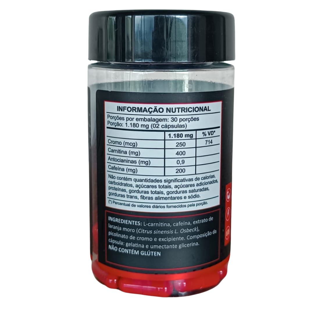 PRÉ TREINO - THERMO FORCE BURN - COM CAFEÍNA - 500mg - 60 Cápsulas - UNIÃO FLORA