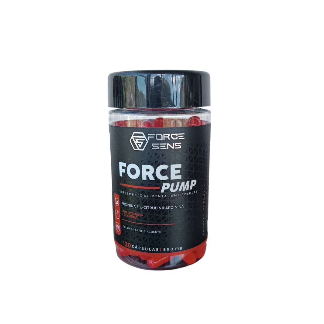 PRÉ TREINO - FORCE PUMP - SEM CAFEÍNA - 590mg - 120 Cápsulas - UNIÃO FLORA