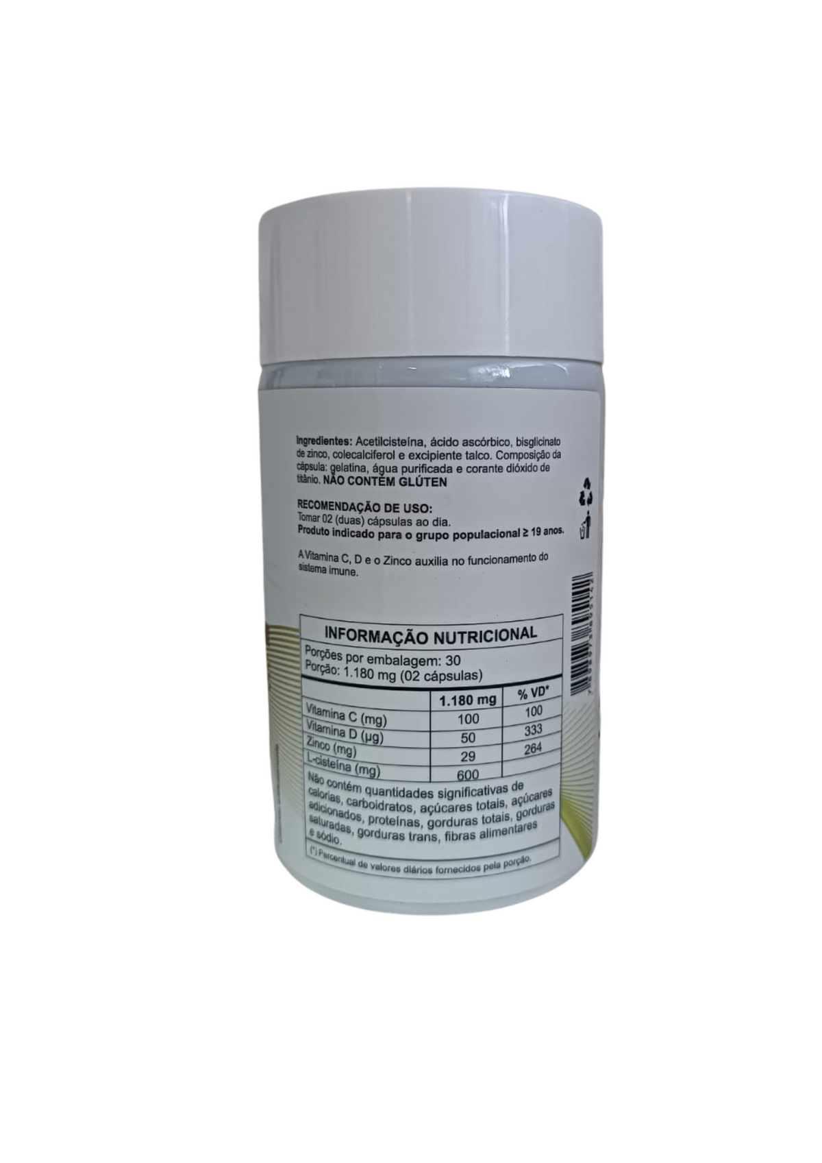 NAC - ACETILCISTEÍNA + VITAMINAS- 590mg - 60 cápsulas - NATUSER