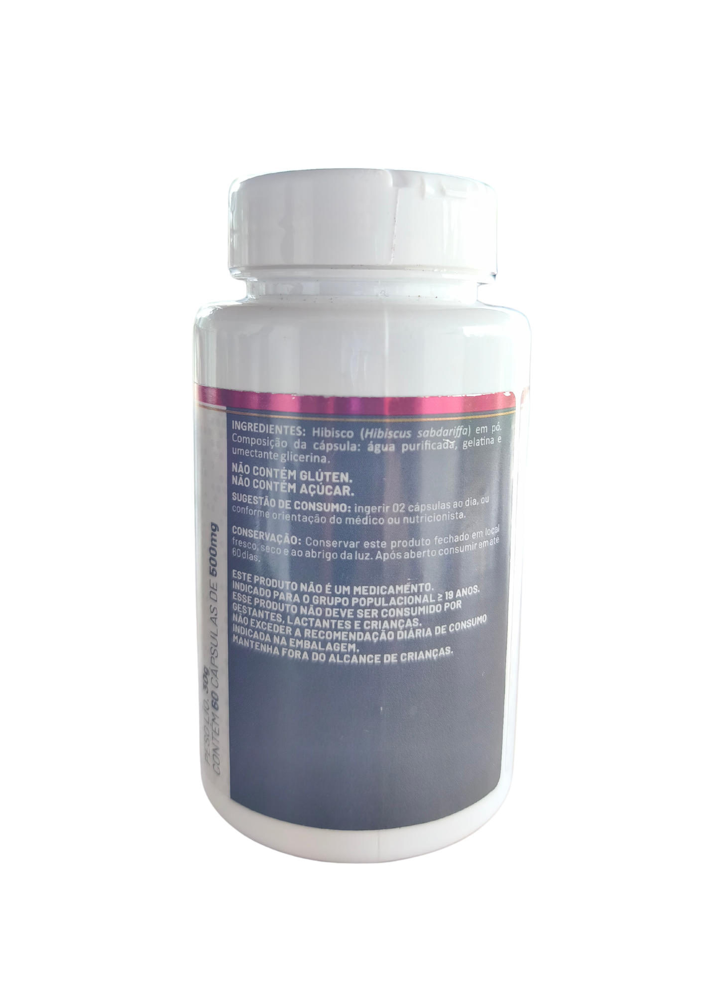 HIBISCO - 500mg - 60 cápsulas - PURA FÓRMULA