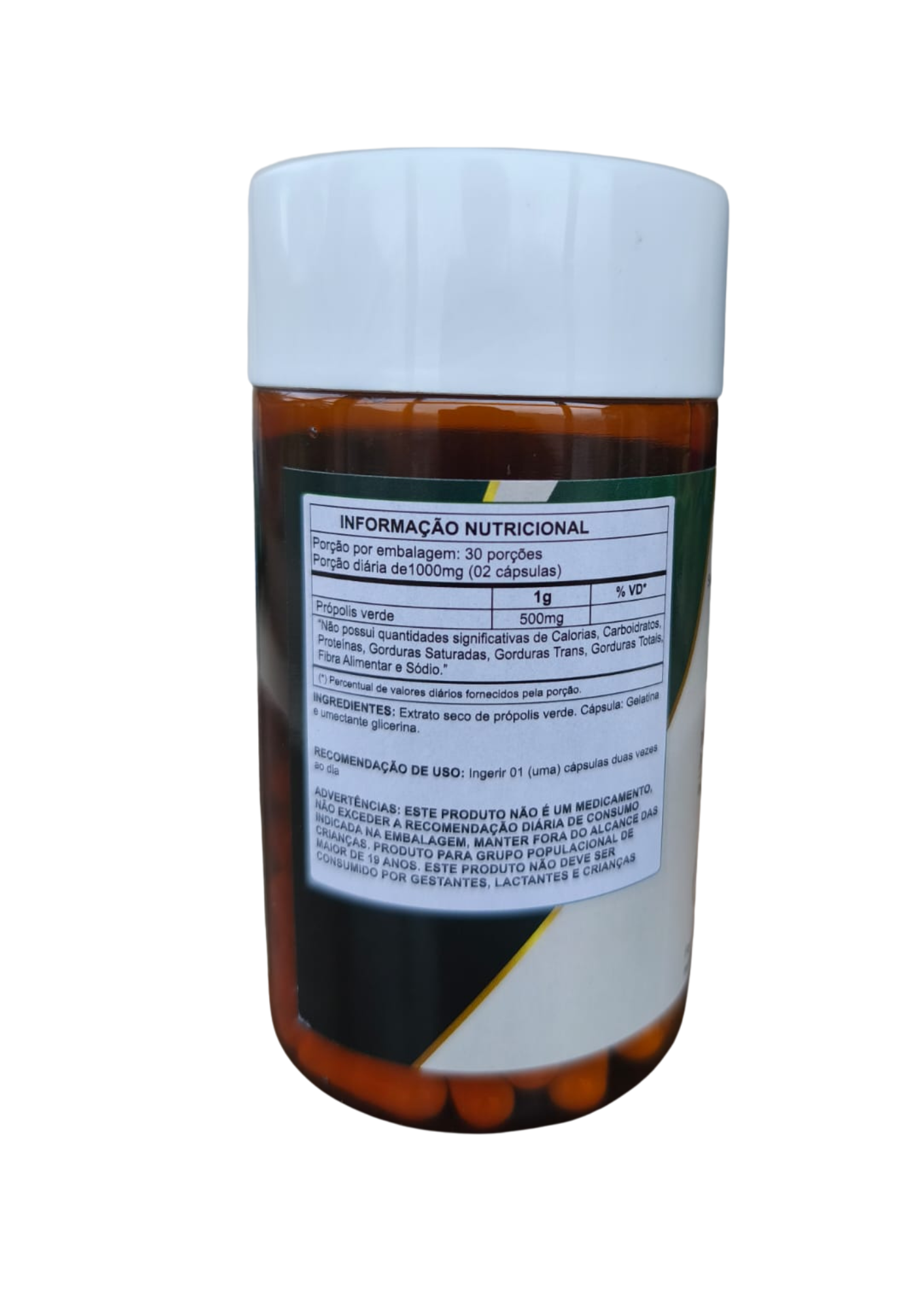 EXTRATO SECO DE PRÓPOLIS VERDE - 500mg - 60 Cápsulas - NATUSVIDA