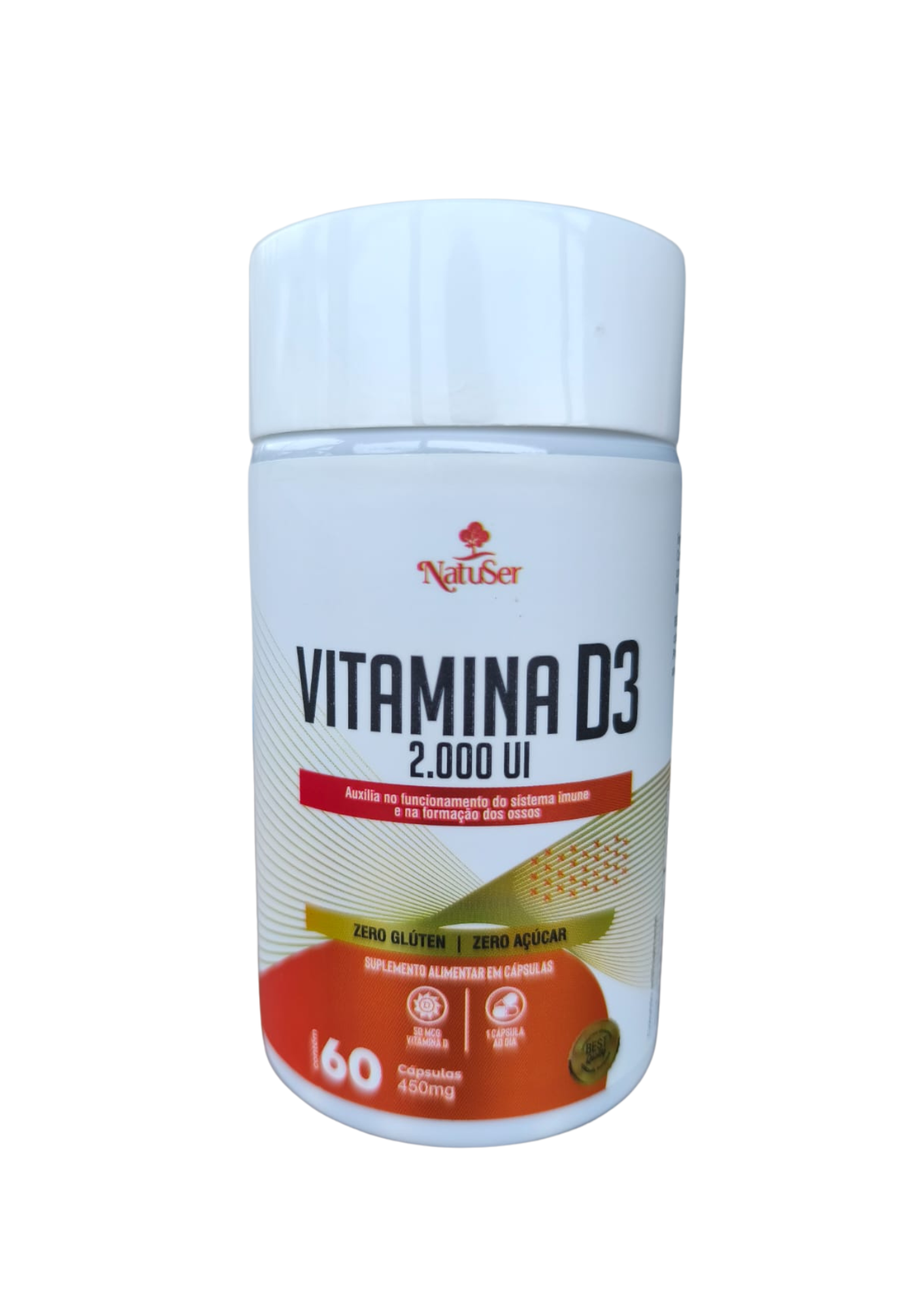 VITAMINA D3 - 450 mg - 60 Cápsulas - NATUSER