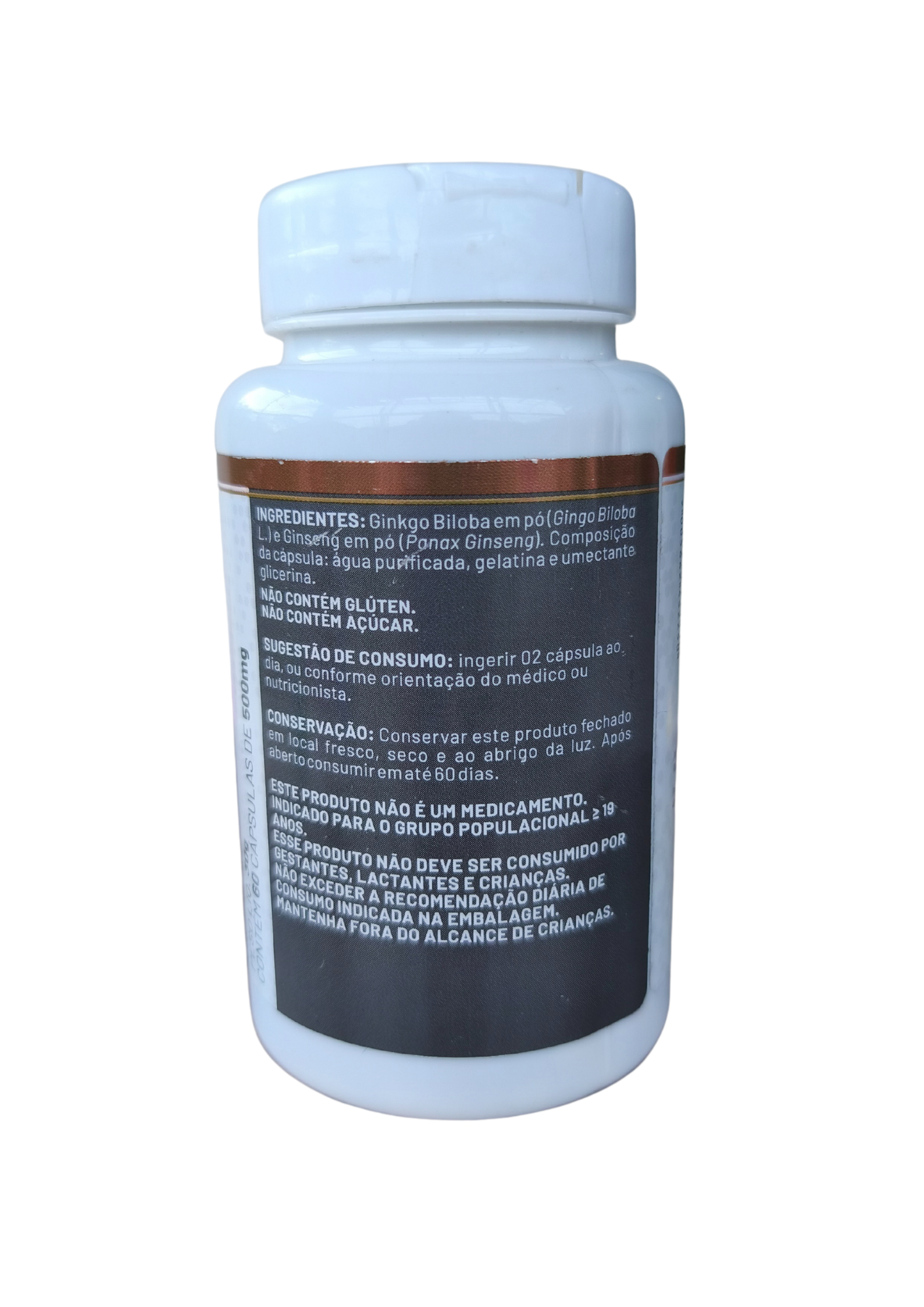 GINKGO BILOBA COM GINSENG - 500mg - 60 Cápsulas - PURA FÓRMULA
