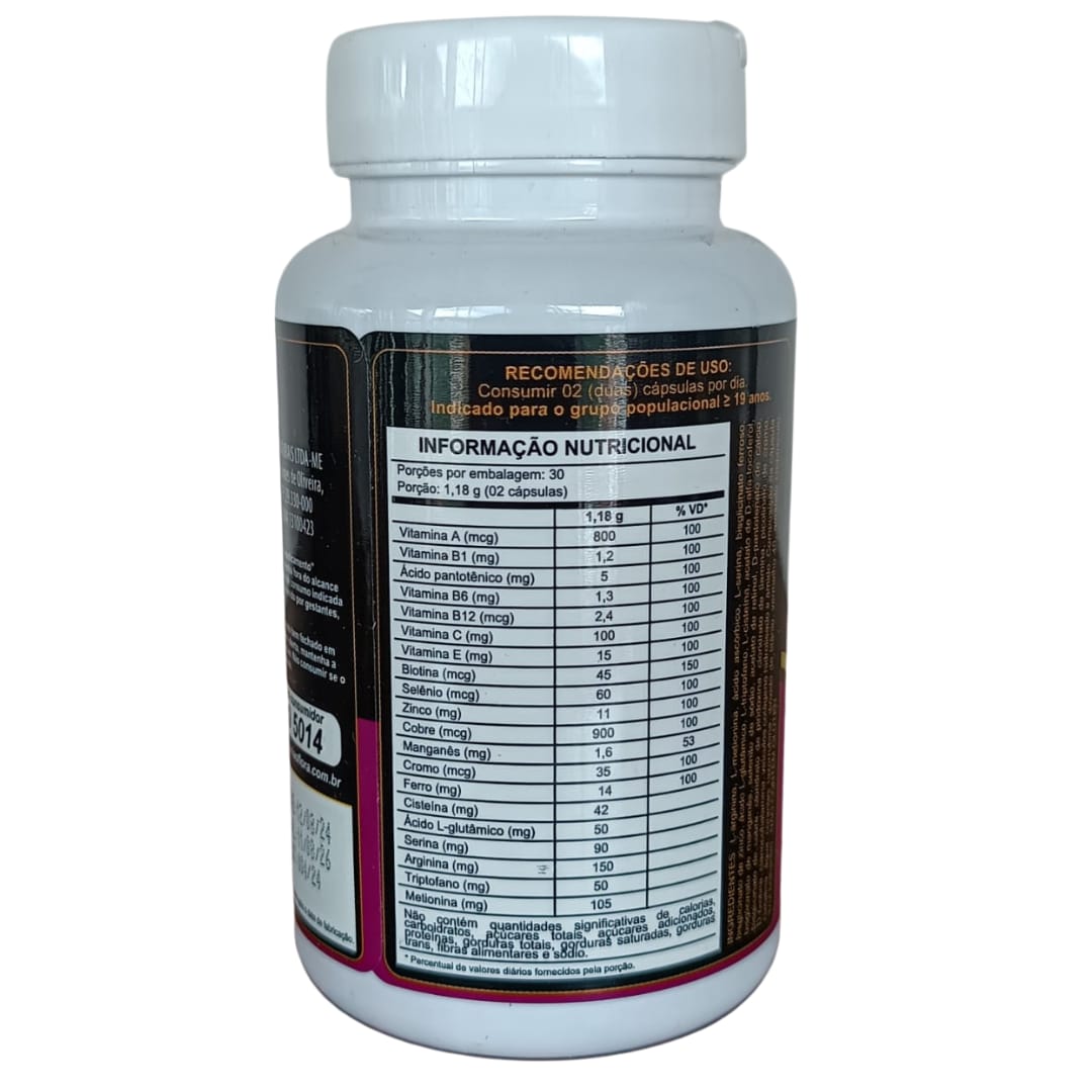 NUTRI VEUX - CABELOS, PELE E UNHAS - 500mg - 60 Cápsulas - UNIÃO FLORA