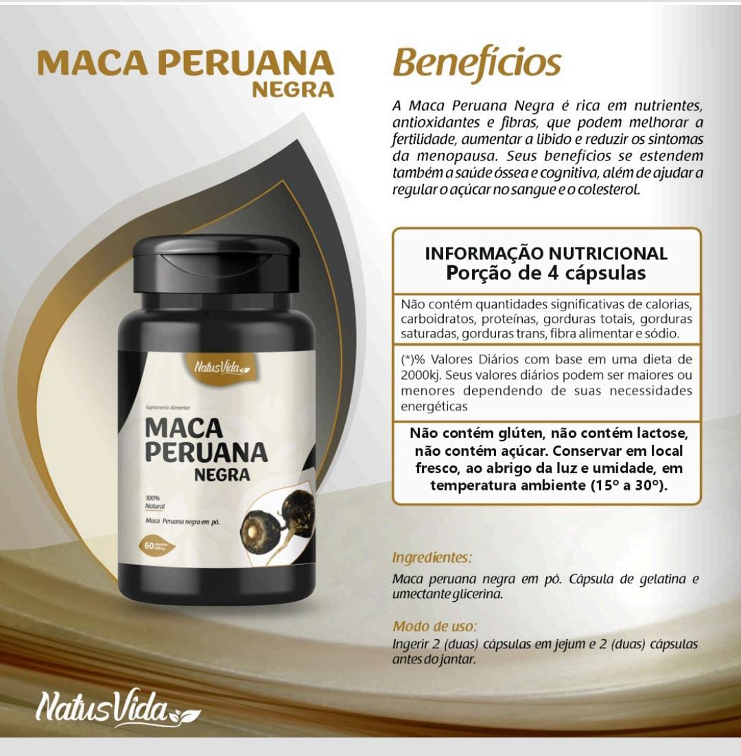 MACA PERUANA NEGRA 500mg - 100 Cápsulas