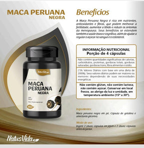 MACA PERUANA NEGRA 500mg - 100 Cápsulas