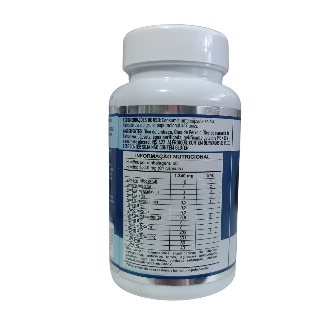ÔMEGA 3, 6 e 9 - 1340 mg por cápsula (60 cáp.) - UNIÃO FLORA