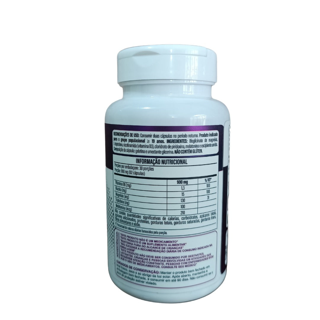 MELATONINA COM TRIPTOFANO, MAGNÉSIO, NIACINA E VIT.B6 - 450mg - 60 cápsulas - UNIÃO FLORA