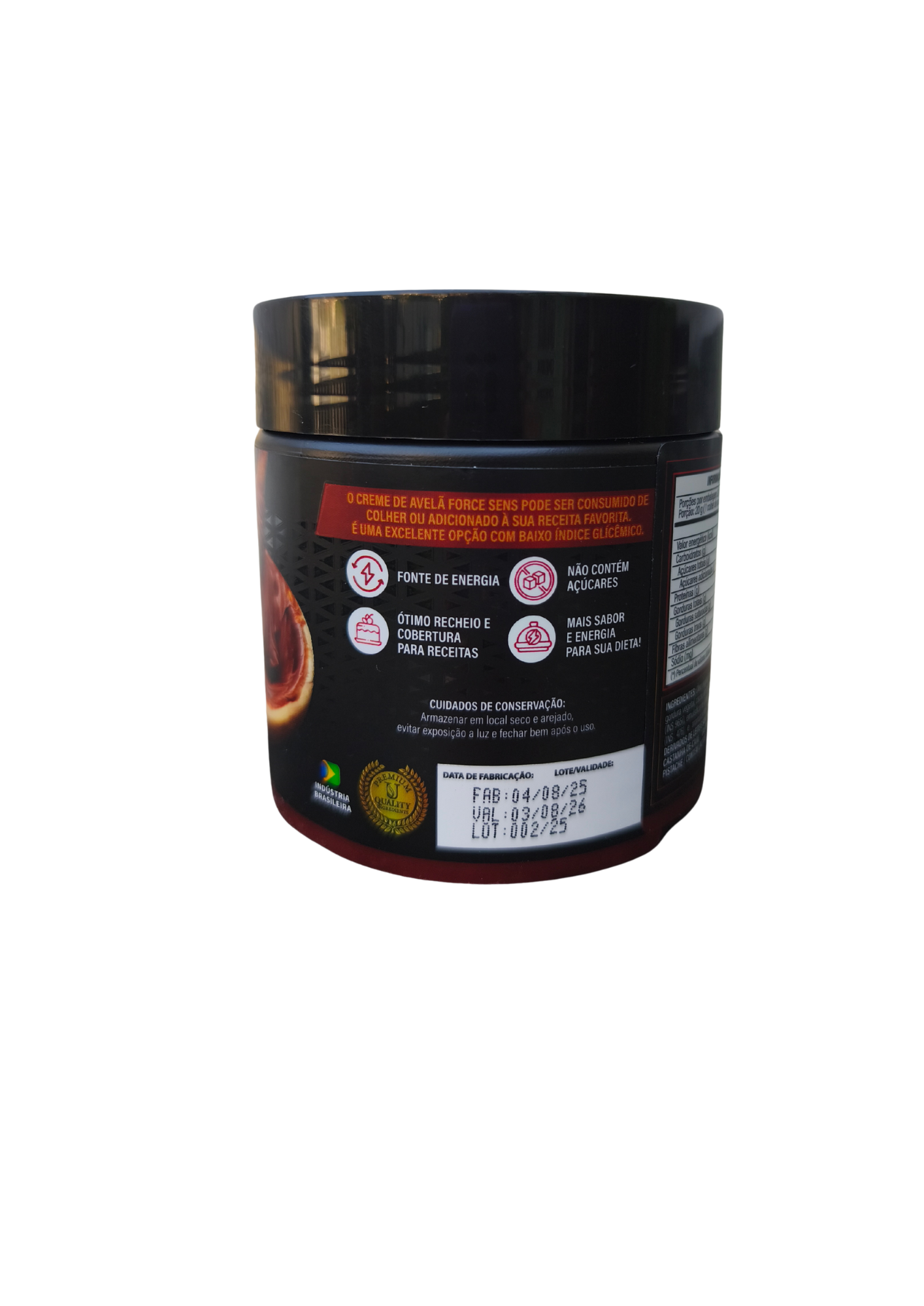 CREME DE AVELÃ FORCE SENS - 400g - ZERO AÇÚCAR - UNIÃO FLORA
