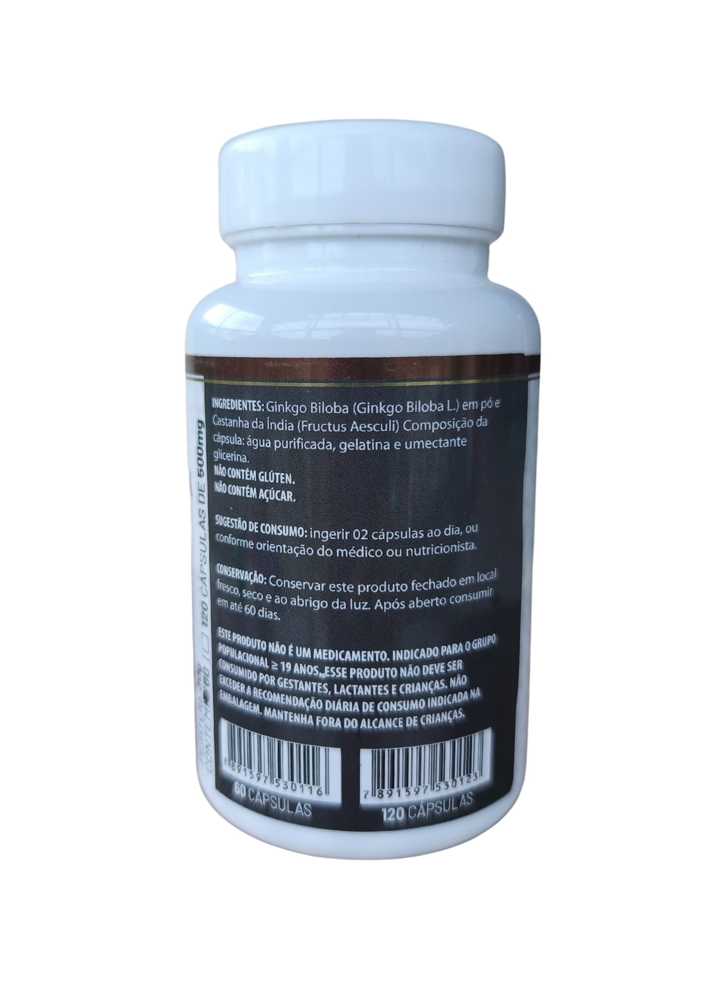 GINKGO BILOBA COM CASTANHA DA ÍNDIA - 500mg - 60 Cápsulas - PURA FÓRMULA