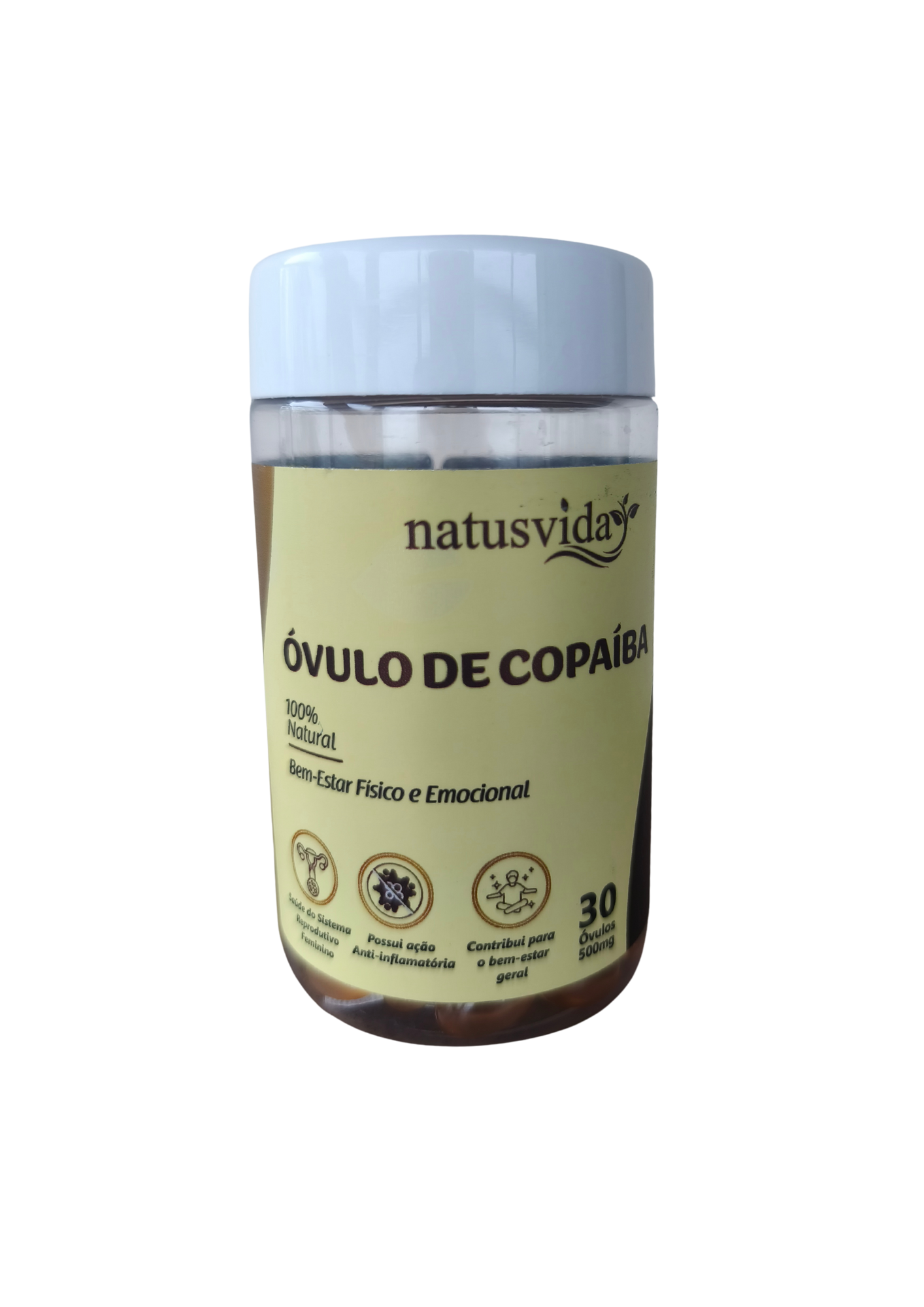Óvulo de óleo de copaíba VAGINAL - 500mg - 30 unidades - NATUSVIDA