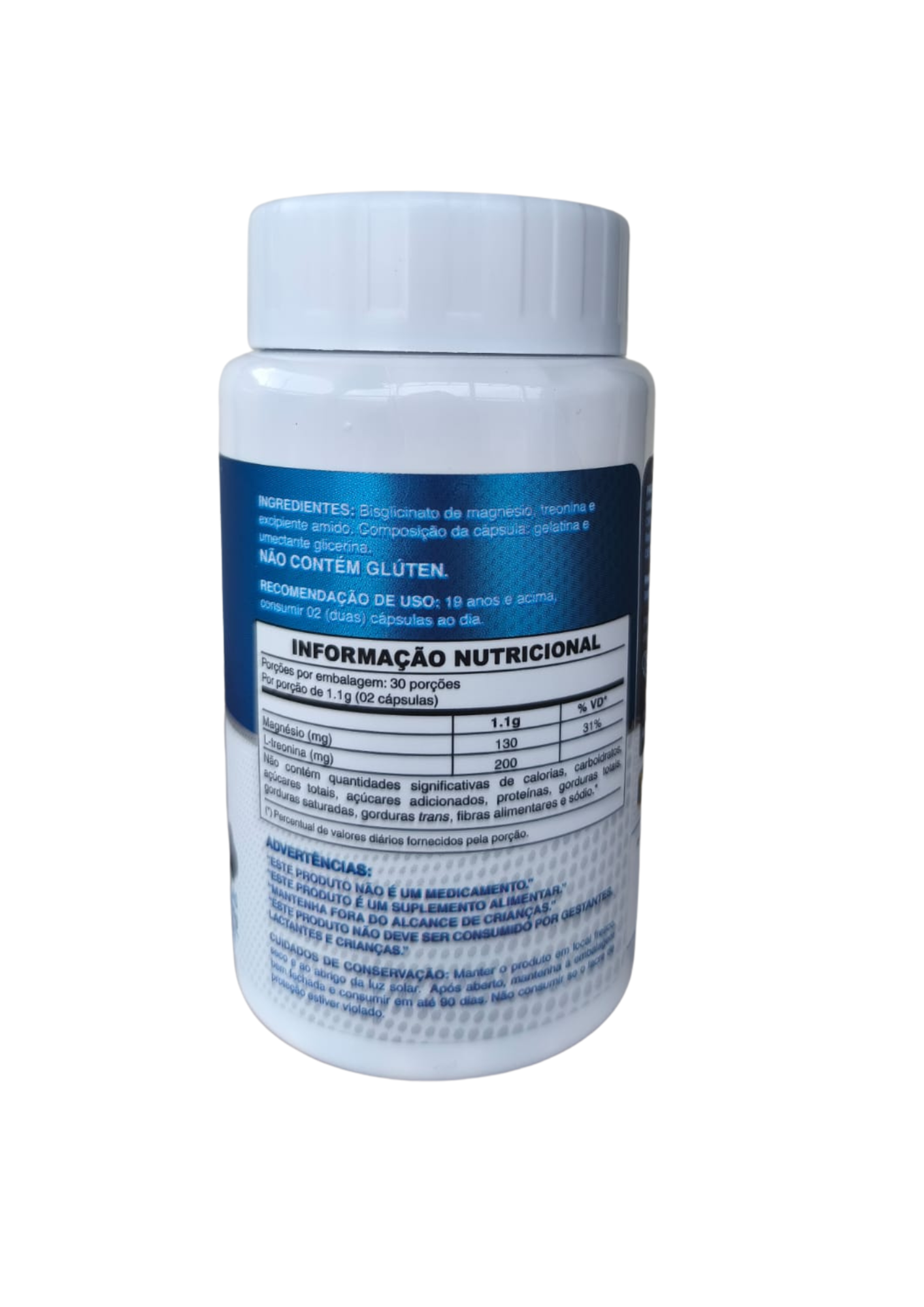 Magnésio L - Treonato - 500mg - 60 Cápsulas - UNIÃO FLORA