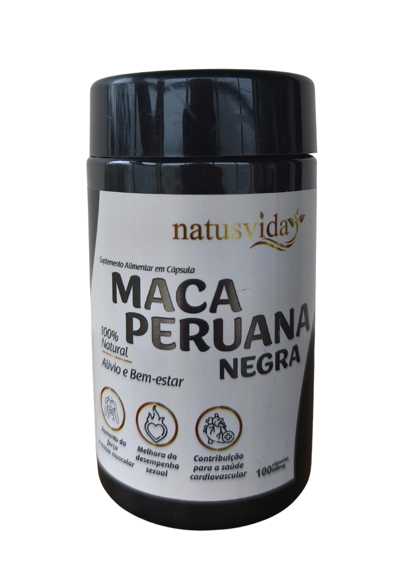 MACA PERUANA NEGRA 500mg - 100 Cápsulas - NATUSVIDA
